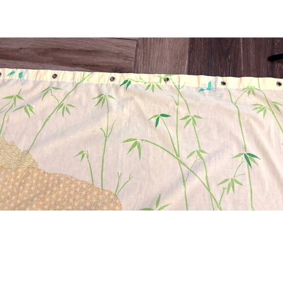 VTG West Point Pepperell Shower Curtain Asian Inspired Birds Bamboo 69"x72" - Picture 3 of 13